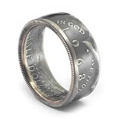 Münzring USA 1/2 Dollar 1968 Kennedy half Silber 400er Größe 58 bis 72