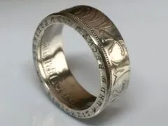 Münzring BRD 5 Mark Silberadler Silber 625er Größe 52 bis 72 • Finish Silber