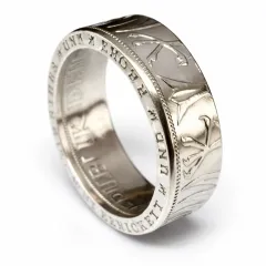 Münzring BRD 5 Mark Silberadler Silber 625er Größe 52 bis 72 • Finish Silber