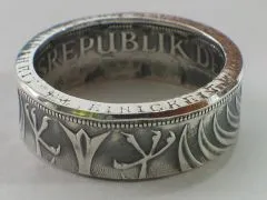 Münzring BRD 5 Mark Silberadler Silber 625er Größe 52 bis 72 • Finish Vintage