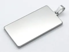 Anhänger Rohling Edelstahl Rechteck / Innen 19x38 mm • Personalisierbar