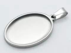 Anhänger Rohling Edelstahl Oval / Innen 18x25 mm • Personalisierbar
