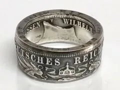 Münzring Kaiserreich 3 Mark Wilhelm II Preußen Silber 900er Größe 60 bis 74