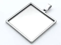 Anhänger Rohling Edelstahl Quadrat / Innen 30x30 mm • Personalisierbar