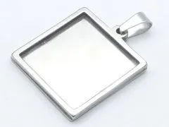 Anhänger Rohling Edelstahl Quadrat / Innen 20x20 mm • Personalisierbar