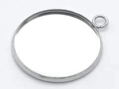 Anhänger Rohling Edelstahl Rund / Innen Ø 20 mm • Personalisierbar