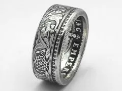 Münzring Indien 1 Rupee Silber 917er Größe 54 bis 68