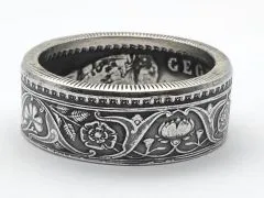 Münzring Indien 1 Rupee Silber 917er Größe 54 bis 68