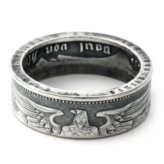 Münzring Deutsches Reich 2 Reichsmark Adler 1936-39 Silber 625er Größe 52 bis 60 • Finish Vintage