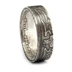 Münzring Deutsches Reich 2 Reichsmark Adler 1936-39 Silber 625er Größe 52 bis 60 • Finish Vintage