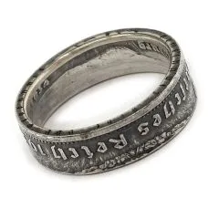 Münzring Deutsches Reich 2 Reichsmark Adler 1936-39 Silber 625er Größe 52 bis 60 • Finish Vintage