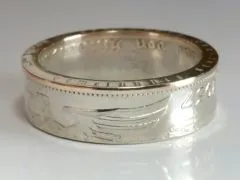 Münzring Deutsches Reich 2 Reichsmark Adler 1936-39 Silber 625er Größe 52 bis 60 • Finish Vintage