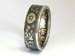 Münzring Japan 50 Sen Silber 800er Größe 48 bis 68