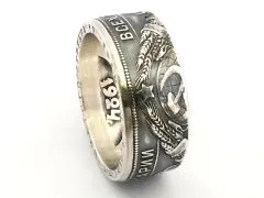 Münzring UdSSR Sowjetunion 1 Rubel 1924 Silber 900er Größe 58 bis 72