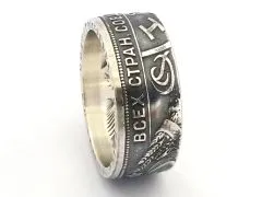 Münzring UdSSR Sowjetunion 1 Rubel 1924 Silber 900er Größe 58 bis 72