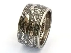 Münzring Sri Lanka 5 Rupees 1957 Silber 925er Buddhismus Größe 60 bis 74