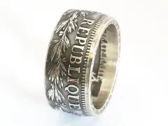 Münzring Frankreich 10 Francs 1965 Silber 900er Größe 60 bis 74