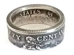 Münzring Philippinen USA 50 centavos Silber 750er Größe 54 bis 68