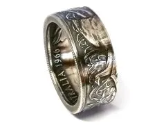 Münzring Australien 50 Cents 1966 Silber 800er Größe 60 bis 74