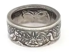 Münzring Australien 50 Cents 1966 Silber 800er Größe 60 bis 74