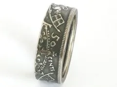 Münzring Kanada 50 Cents 1936-1952 Silber 800er Größe 58 bis 72