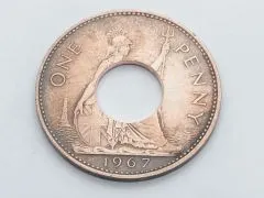 Münzring Großbritannien 1 Penny 1953-1967 Britannia mit Edelstahlkern