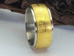 Münzring BRD 2 Mark 1965 vergoldet mit Edelstahlkern Größe 58