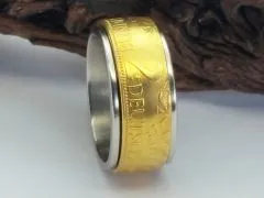 Münzring BRD 2 Mark 1965 vergoldet mit Edelstahlkern Größe 58