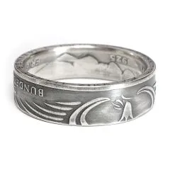 Münzring BRD 5 Mark 1975 Friedrich Ebert aus 625er Silber Größen 54 bis 72