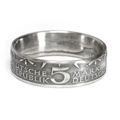 Münzring BRD 5 Mark 1975 Friedrich Ebert aus 625er Silber Größen 54 bis 72