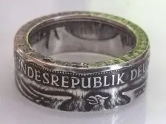 Münzring BRD 5 Mark 1968 Gutenberg Karlsruhe Silber 625er Größe 54 bis 68