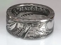 Münzring BRD 10 Mark 2001 Katharinenkloster Stralsund Silber 925er Größe 56 bis 72