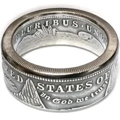 Münzring USA 1 Dollar 1878 - 1921 Morgan Dollar Silber 900er Größe 60 bis 74