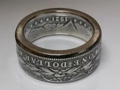 Münzring USA 1 Dollar 1878 - 1921 Morgan Dollar Silber 900er Größe 60 bis 74