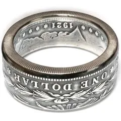 Münzring USA 1 Dollar 1878 - 1921 Morgan Dollar Silber 900er Größe 60 bis 74