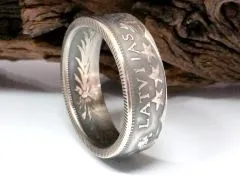 Münzring Lettland 2 Lati 1925-1926 Silber 835er Größe 54 bis 66