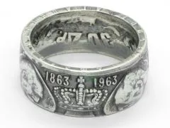 Münzring Griechenland 30 Drachmen Könige 1963 Silber 835er Größe 58 bis 74