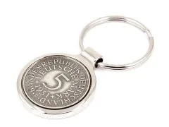 Metall Schlüsselanhänger 5 Mark mit Datum 1951 bis 1974 aus Silber 625er