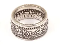 Münzring Marokko 500 Francs 1956 Silber 900er Größe 60 bis 72