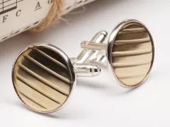 Manschettenknöpfe Ø 20 mm mit Schlagzeugbecken Inlay