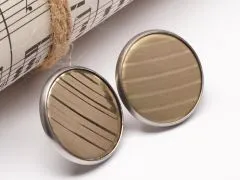 Ohrstecker Ø 20mm aus Edelstahl mit Schlagzeug Becken Inlay