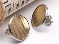 Ohrstecker Ø 18mm aus Edelstahl mit Schlagzeug Becken Inlay