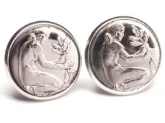 Ohrstecker 50 Pfennig Münzen Deutschland Kulturfrau aus Edelstahl Ø 17,7mm