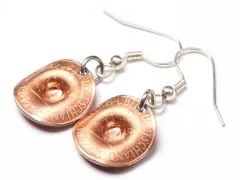 Ohrhänger Cowboyhut Münze 1 Pfennig BRD Deutschland Glückspfennig