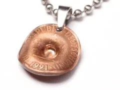 Anhänger Cowboyhut Münze 1 Pfennig BRD Deutschland Glückspfennig • Inklusive Kugelkette