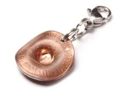 Charms Cowboyhut Münze 1 Pfennig BRD Deutschland Glückspfennig • Inklusive Karabinerverschluss