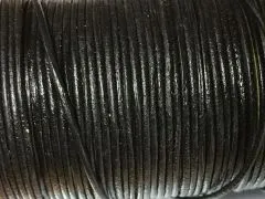 Lederschnur rund Ø 1,3 mm Schwarz 1 Meter