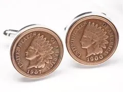 Manschettenknöpfe One Cent USA Indian Head Ø 20mm