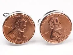 Manschettenknöpfe One Cent USA Abraham Lincoln Ø 22mm