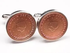 Manschettenknöpfe 2 Cent Niederlande Königin Beatrix Ø 20mm